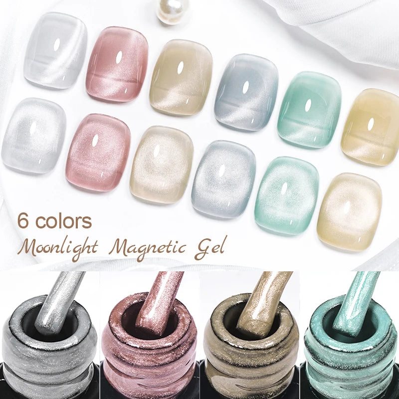 Magnetic Pink Silver Glitter Gel Nail Polish 7ml - Smarsty