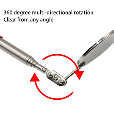 50mm Detection folding mirror 360° rotating reflector universal auto repair tool accessory telescopic bottom inspection mirror - Smarsty