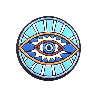 Evil Eye Shoe Charms for Crocs Accessories Blue Eyeball Monster Badge Women Buckle Kids Pins Decoration Jeans Shoes Accessories - Smarsty