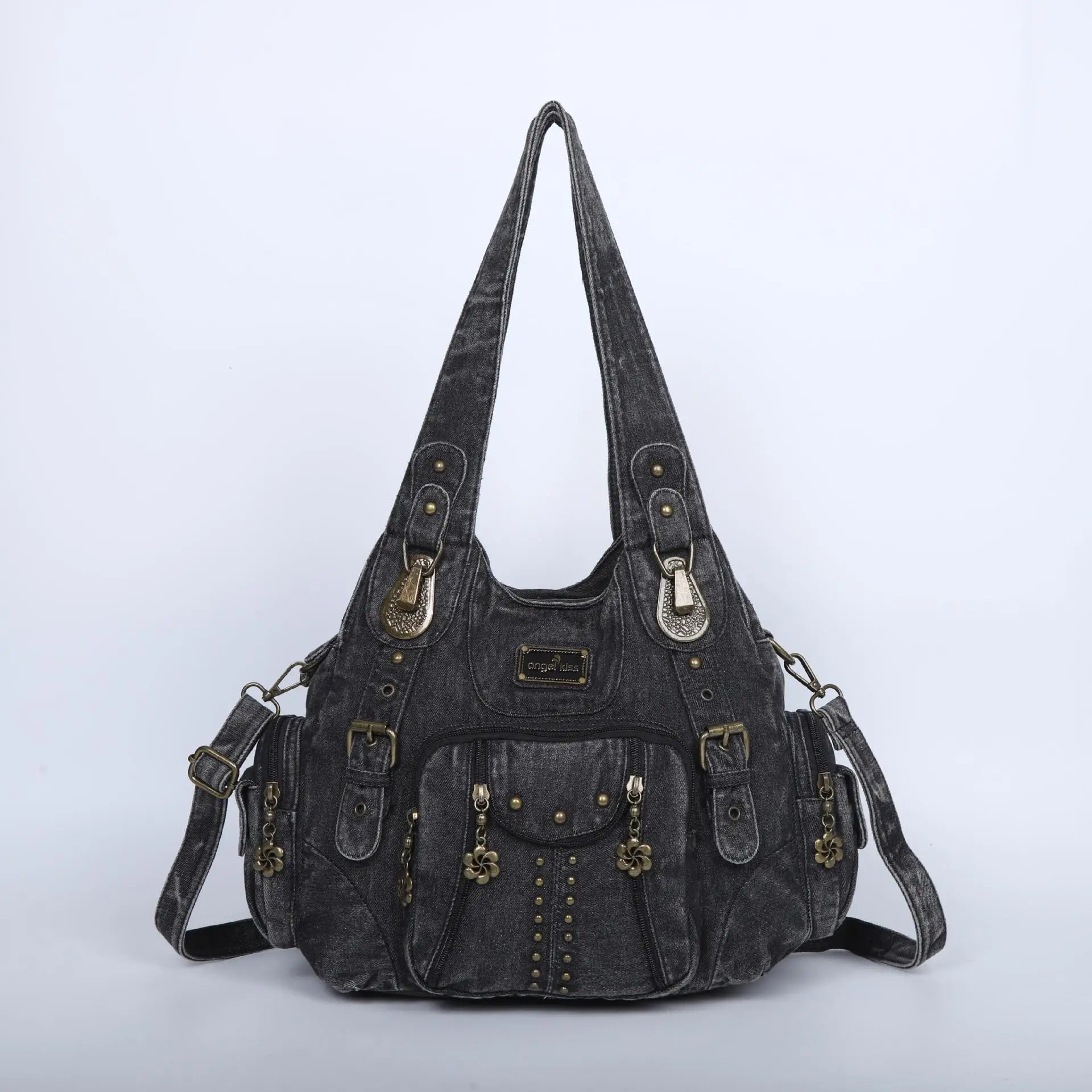 Angelkiss PU Leather Women Shoulder Bag Zipper Closure - Smarsty