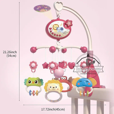 Musical Baby Crib Mobile with Lights Music Projection for Infants Remote Control Crib Toys for Newborn Baby Mobile for Crib Toys - Smarsty