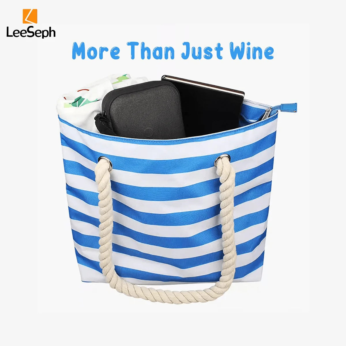 Leeseph Beach Wine Tote Bag with Hidden Dispenser - Smarsty