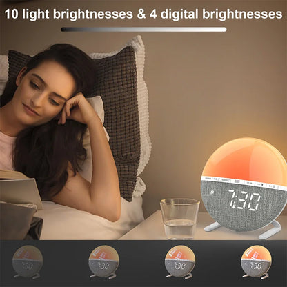Wake Up Light Sunrise Alarm Clock with Natural Sounds - Smarsty
