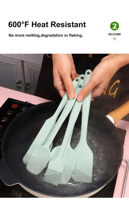 Heat Resistant Silicone Spatula Set for Baking - Smarsty