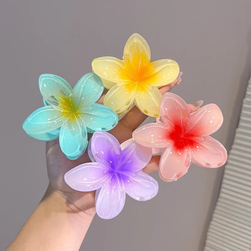 Boho Flower Hair Clips Large Acrylic Barrettes For Women - Smarsty