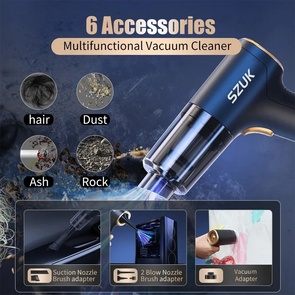 Wireless Portable Car Vacuum Cleaner With Powerful Suction - Smarsty