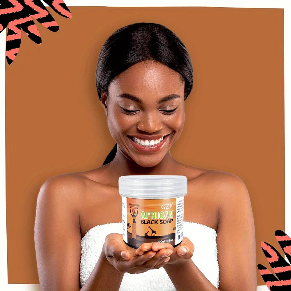 GZE African Black Soap 3-in-1 Cleanser for Deep Cleaning and Moisturizing - Smarsty
