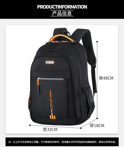 Men's Backpacks Oxford Waterproof Rucksack Business Computer Bag Casual Travel Backpack Senior High School Student Schoolbag - Smarsty