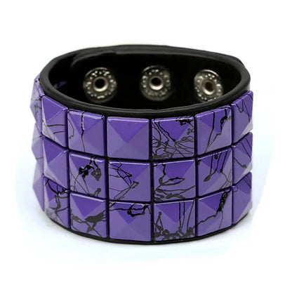 Unisex PU Leather Punk Bracelet with Spikes and Skull - Smarsty