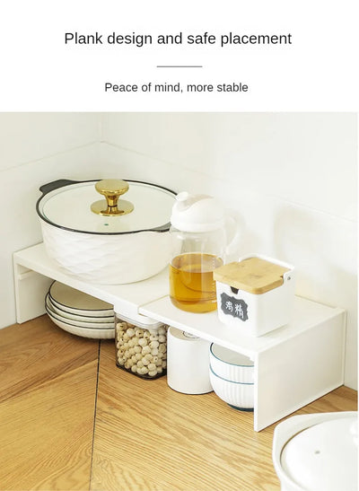 Kitchen Cupboard Organizer Retractable Cabinet Shelf Seasoning Bottle Spice Rack Dish Shelf Kitchen Accessories Storage Rack by Smarsty