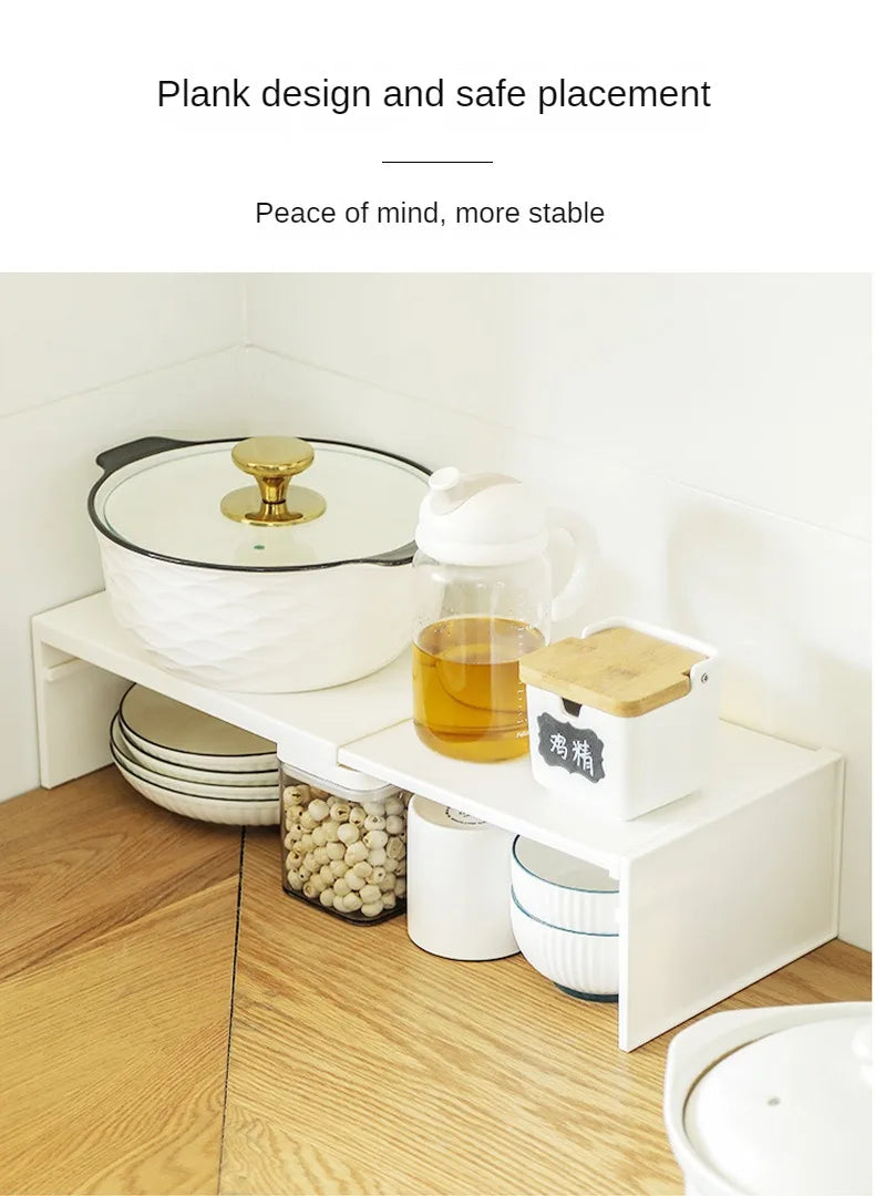 Kitchen Cupboard Organizer Retractable Cabinet Shelf Seasoning Bottle Spice Rack Dish Shelf Kitchen Accessories Storage Rack