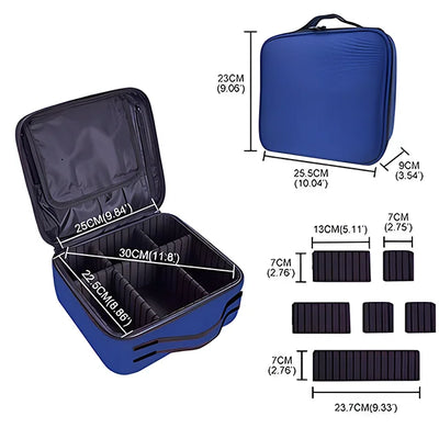 New Makeup Bag for Women Travel Waterproof Necessary Beauty Brush Embroidery Tool Storage Cosmetic Case Professional Makeup Box - Smarsty