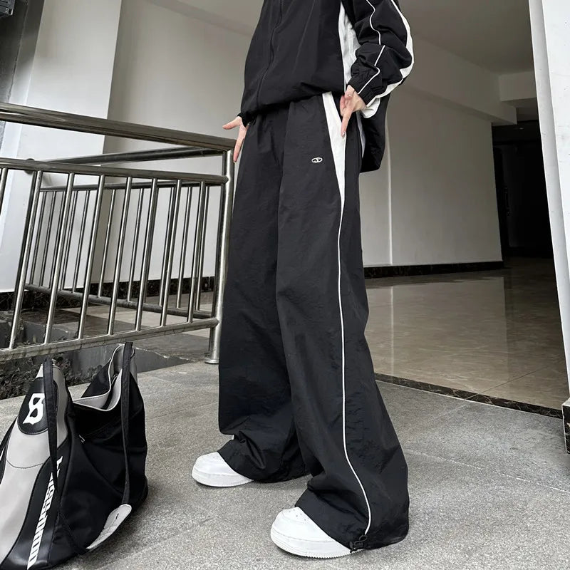 Women Casual Joggers Pants Fashion Streetwear Oversized Sports Wide Leg Pants Hip Hop Y2k Sweatpants High Waist Baggy Trousers - Smarsty