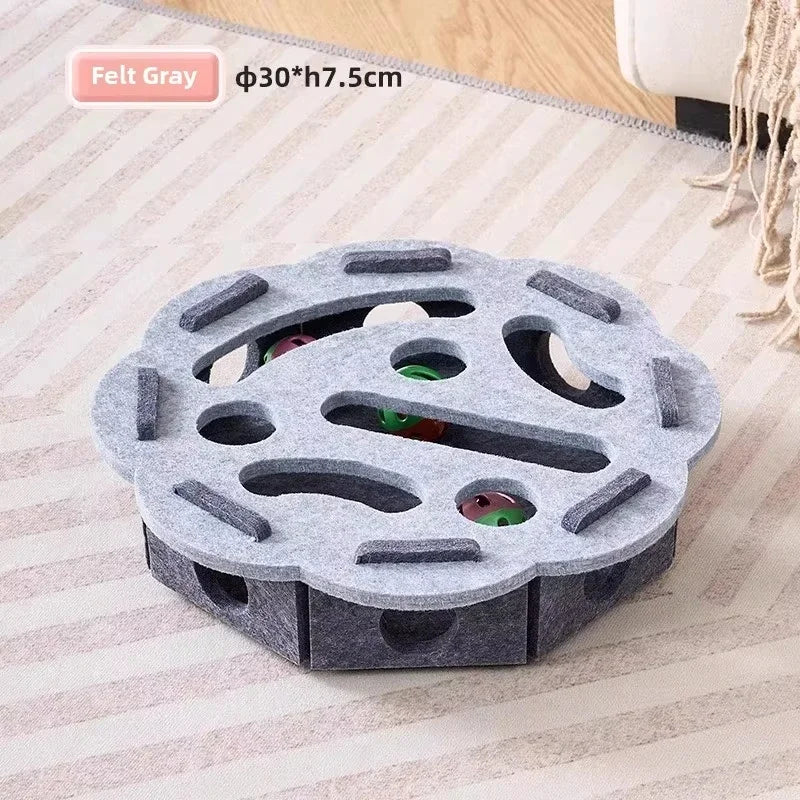 Cat Puzzle Toy Felt Puzzle Box Cat Exercise Toy With Ball Indoor Sports Entertainment Hunting Cat Toys For Indoor Cats - Smarsty