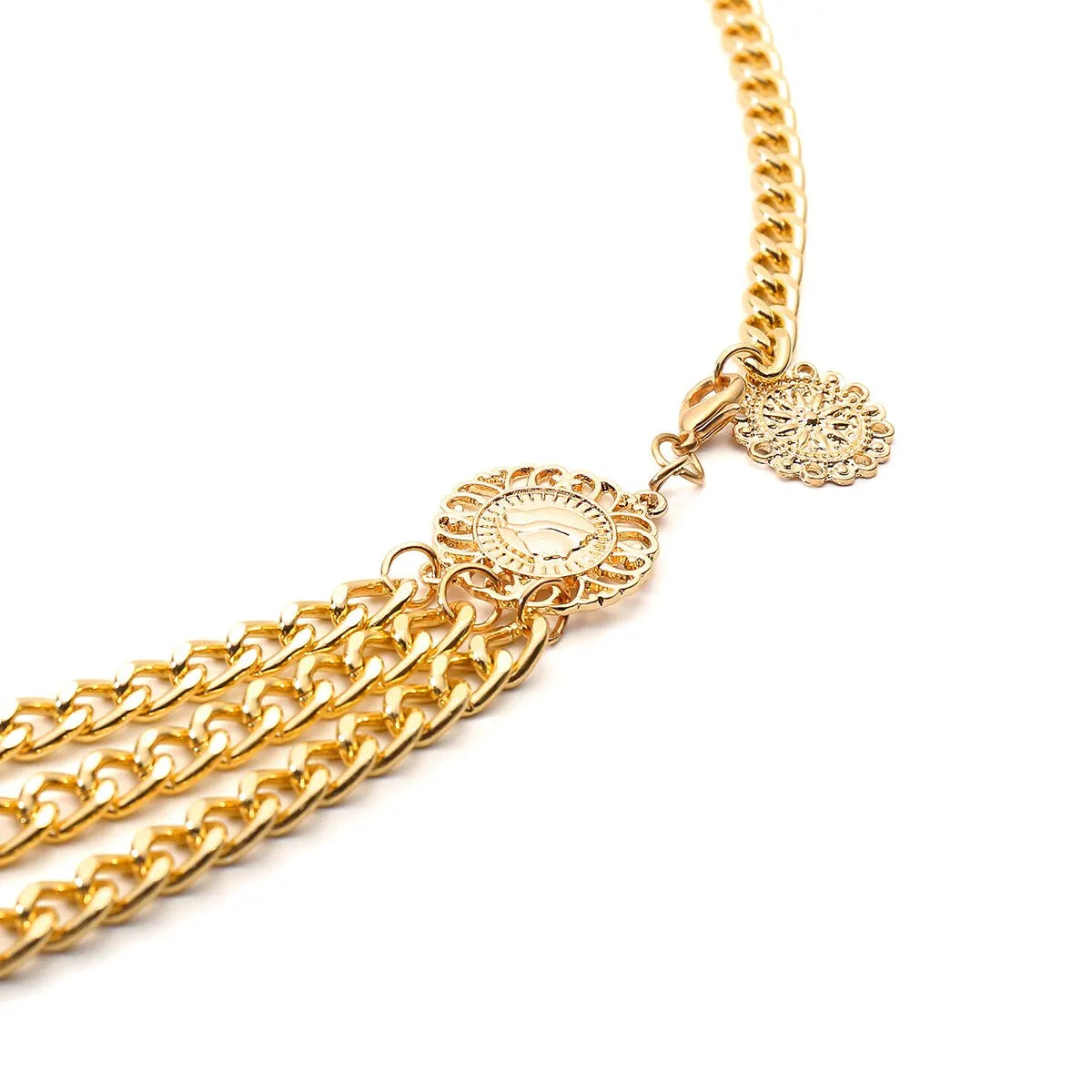 Boho Sunflower Coin Tassel Waist Chain Jewelry - Smarsty