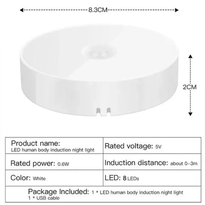 Rechargeable Motion Sensor LED Night Light for Easy Lighting - Smarsty