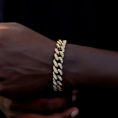 14MM Iced Prong Link Cuban Chain Bracelet for Men and Women - Smarsty