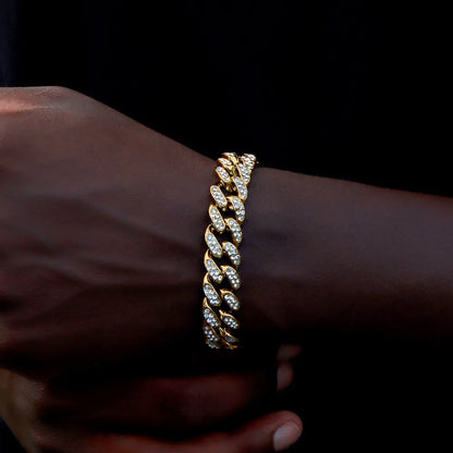 14MM Iced Prong Link Cuban Chain Bracelet for Men and Women - Smarsty