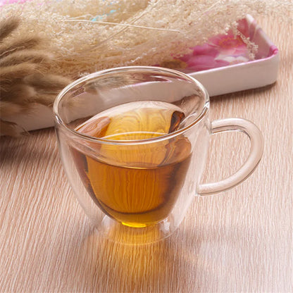Heart Love Shaped Glass Mug for Couples - Smarsty
