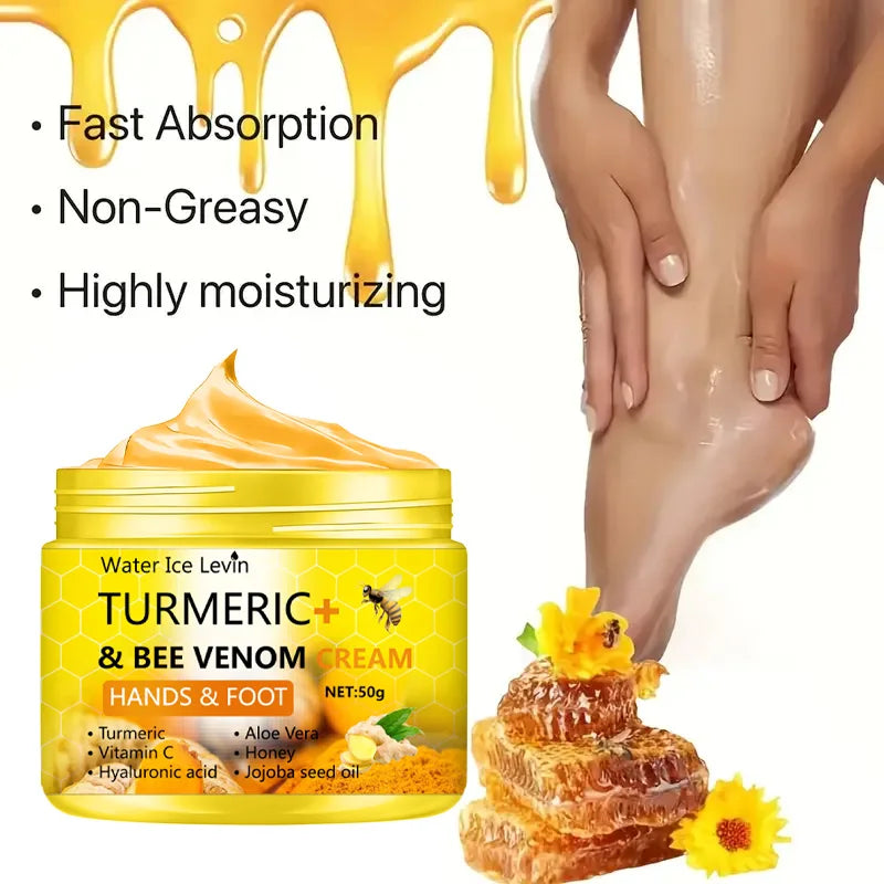 Turmeric Bee Venom Anti-Drying Crack Foot Cream Hand Cracked Repair Skin Removal Care Cream Dead Feet Hand Skin 50g - Smarsty