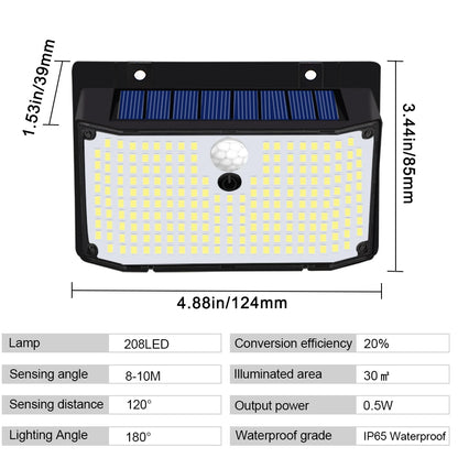 138 LED Solar Wall Lights with Motion Sensor - Smarsty