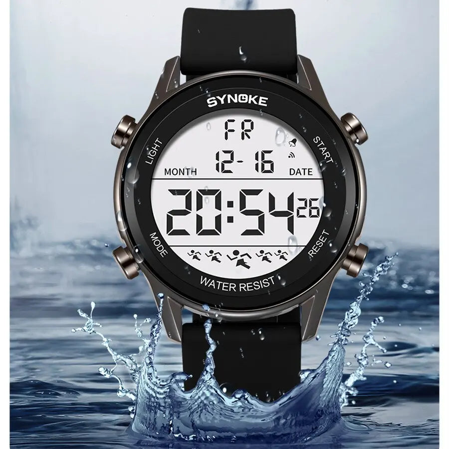 SYNOKE Men's Waterproof LED Digital Sports Watch - Smarsty