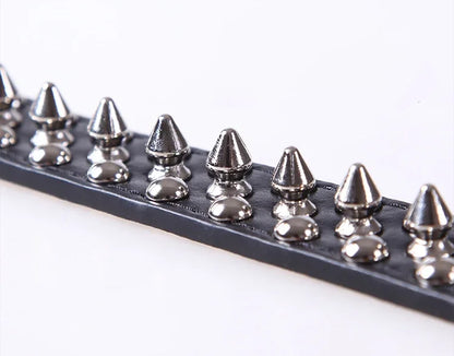 Adjustable Leather Dog Collar with Spikes for Small Pets - Smarsty