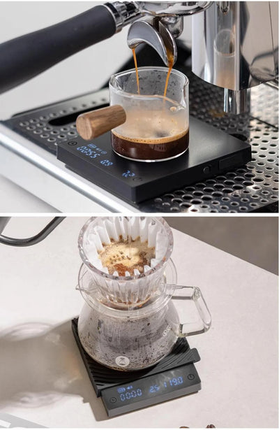 TIMEMORE Store Black Mirror Mini New Espresso Coffee Food Kitchen Scale With Time USB Light Weight Digital Scale by Smarsty