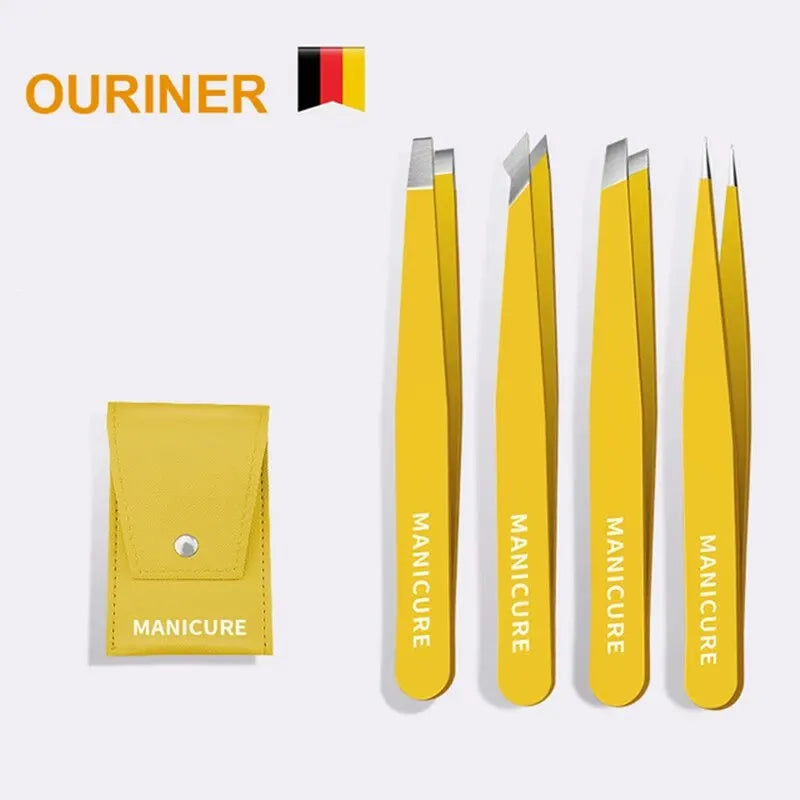 Stainless Steel Eyebrow Tweezers for Precise Hair Removal - Smarsty