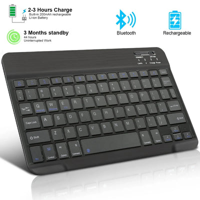 Bluetooth Keyboard For iPad Tablets Portable Wireless Slim - Smarsty
