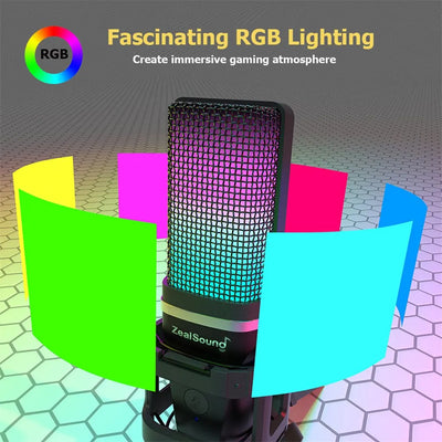 Zealsound RGB USB Condenser Microphone For Streaming - Smarsty