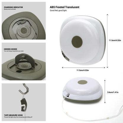 Camping String Lights,33Ft Light with Lanterns (2 in 1 Design),Camping Lights 2000mAh,IPX6 Waterproof,Rechargeable Flashlights by Smarsty