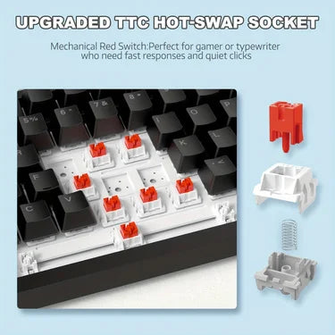 AK820 Mechanical Keyboard With Rotary Volume Control - Smarsty
