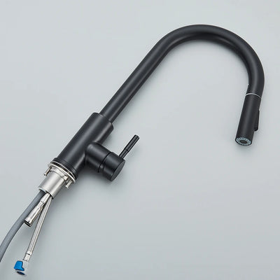 Black Kitchen Faucet with Pull Out Spray Versatile Hot and Cold Water - Smarsty