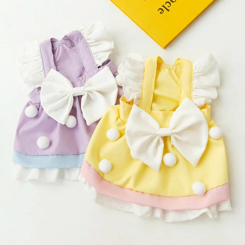 Summer Princess Dog Dress with Cute Bow for Stylish Pets - Smarsty