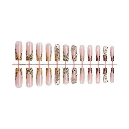 24 Piece Y2K Leopard Print French Press On Nails - Smarsty