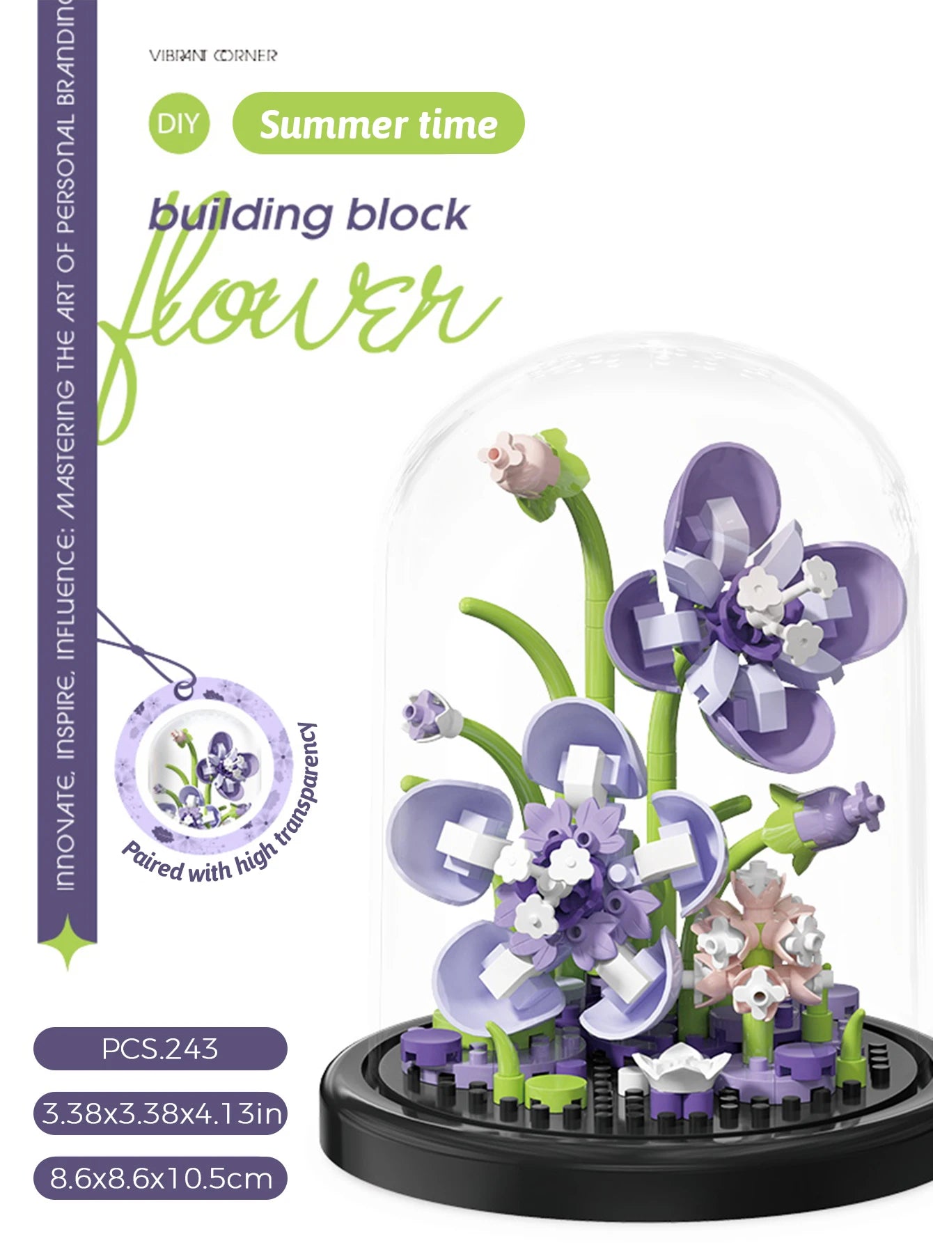Micro particle building block bouquet handmade gift, children's puzzle toy handmade DIY sunflower desktop decoration ornament