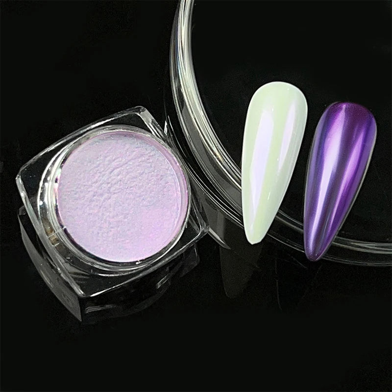 Aurora Pearl White Nail Glitter Powder for Stunning Designs - Smarsty