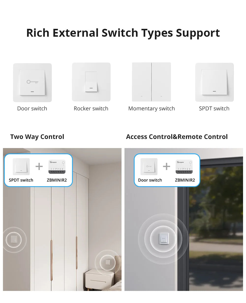 SONOFF ZBMINIR2 Zigbee Smart Switch with Remote Control - Smarsty