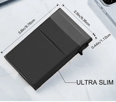 Rfid Credit Card Holder Men Thin Slim Mini Minimalist Wallets Luxury Metal Bank ID Cardholer Case Wallet for Men Carteras Choice - Smarsty