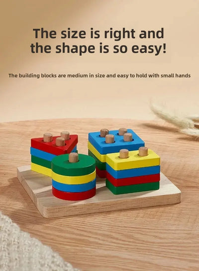 Montessori Wooden Sorting Stacking Toys Puzzle for Toddlers and Kids Preschool Fine Motor Skill Toy for 1 Years - Smarsty