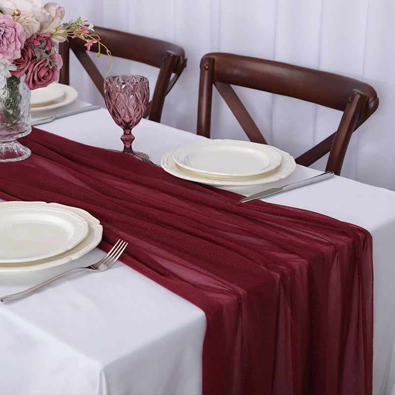 Chiffon Table Runner for Elegant Wedding and Party Decor - Smarsty