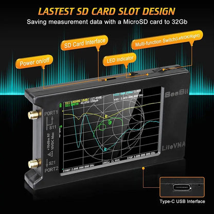 Upgraded NanoVNA Vector Network Analyzer with Data Storage - Smarsty