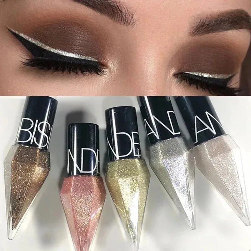 Waterproof Glitter Eyeliner Long Lasting Rose Gold Shine - Smarsty