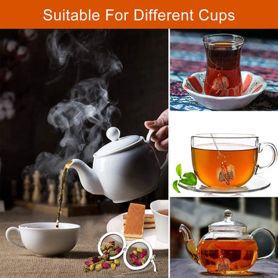 10-2pcs Stainless Steel Tea Ball Loose Leaf Tea Strainer Infusers Extra Fine Mesh Tea Interval Diffuser with Chain - Smarsty