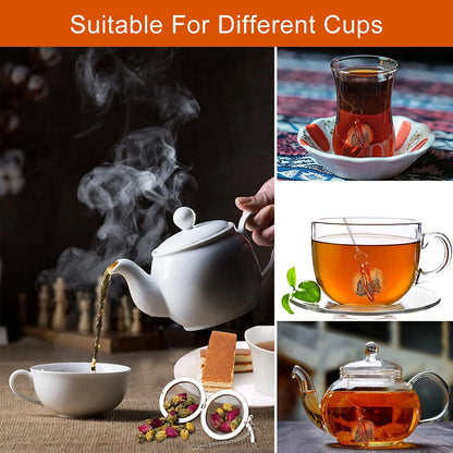 10-2pcs Stainless Steel Tea Ball Loose Leaf Tea Strainer Infusers Extra Fine Mesh Tea Interval Diffuser with Chain