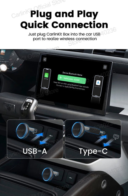 Mini Ultra 3 CarlinKit 5.0 Wireless Adapter Wireless CarPlay Android Auto For OEM Car Plug & Play WiFi Bluetooth Auto Connection