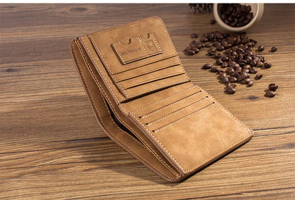 Men's Wallet Leather Billfold Slim Hipster Cowhide Credit Card/ID Holders Inserts Coin Purses Luxury Business Foldable Wallet - Smarsty