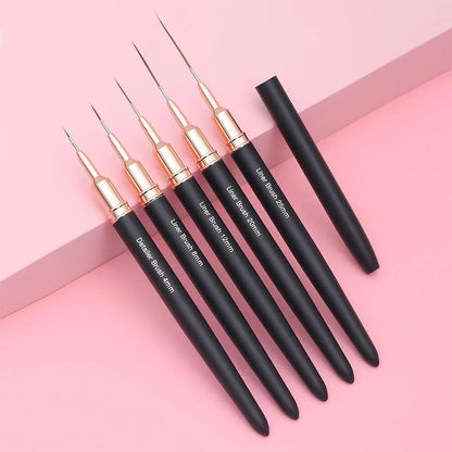 Black Nail Art Liner Brushes for Precision Design - Smarsty