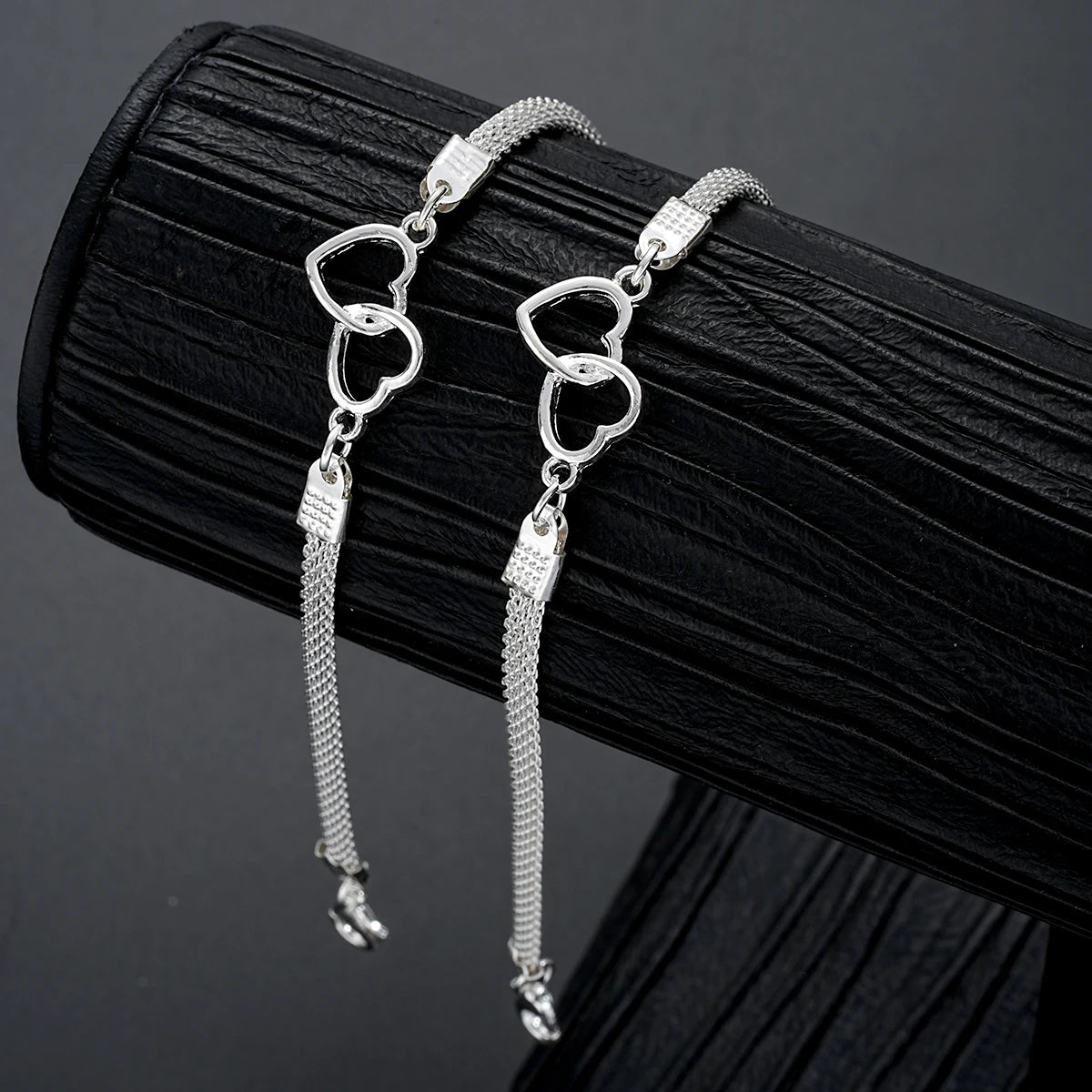 Couple Heart Bracelets Set Silver Matching Jewelry Gift - Smarsty